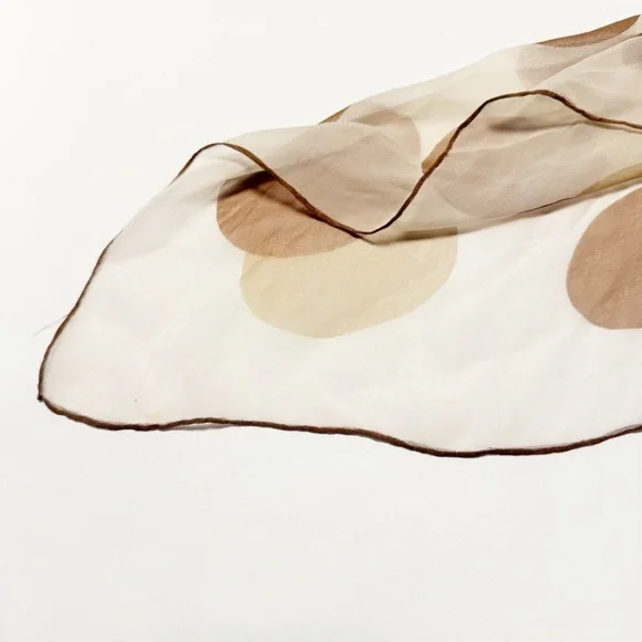 Echo Cream Scarf with Tan Polka-Dot Accent - Picture 6 of 8